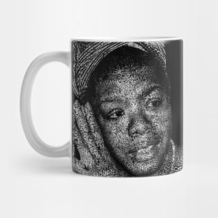 Maya Angelou Portrait with all her book titles - 04 Mug